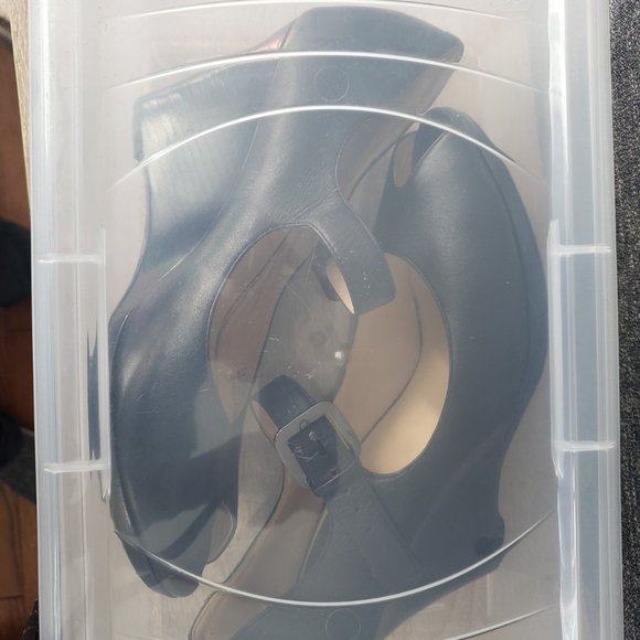 Cole Haan black open toe wedge heel size 9 - Picture 13 of 13